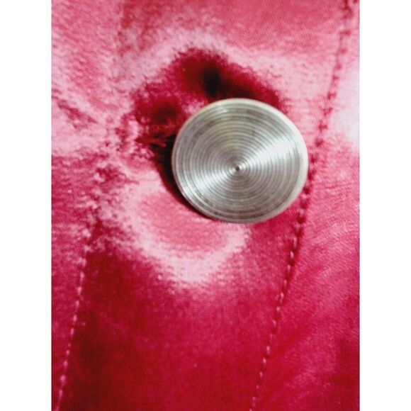 Chico's 3 Maroon Collared Button Up Jacket Silky Material Lined L/S XL‎ - Picture 4 of 6